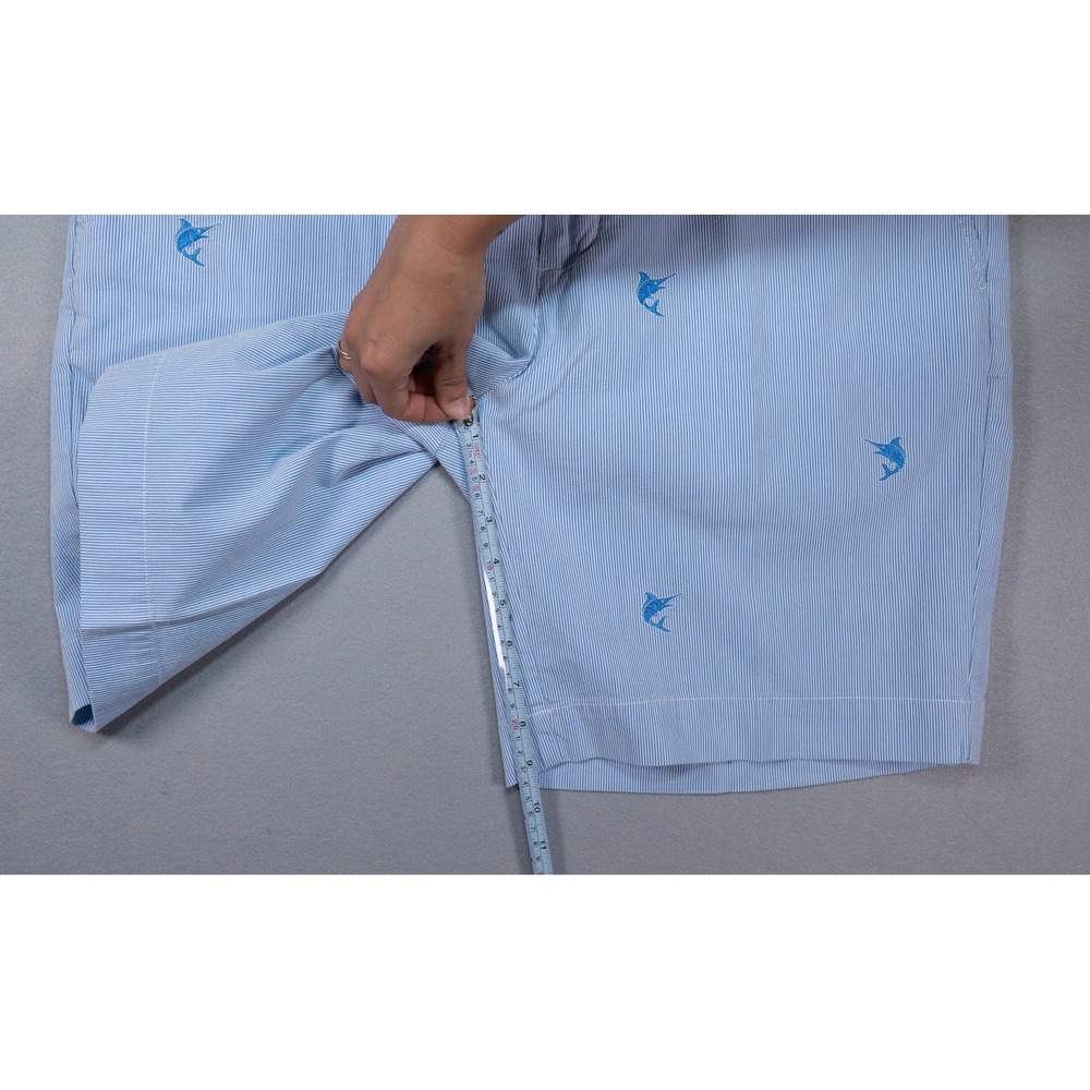 Vineyard Vines Mens 36 Seersucker Marlin Embroidered Chino Shorts Preppy Coastal - Picture 8 of 10